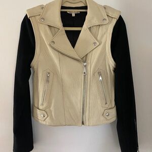 Rebecca Minkoff Leather Jacket with Detachable wool sleeves